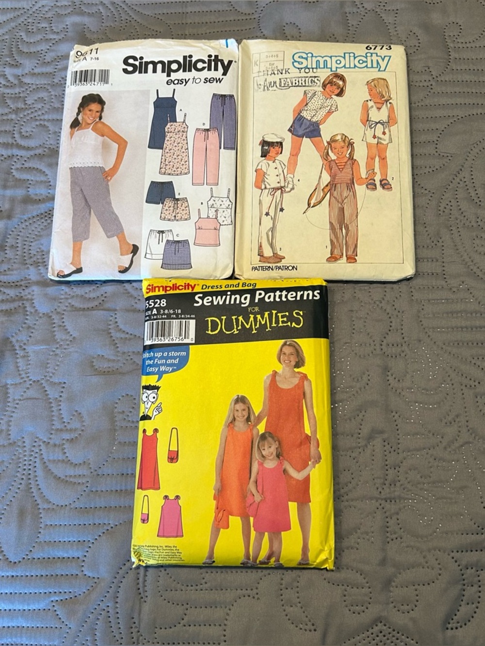 Simplicity Sewing Patterns for Dummies Set of 3 Girls Dresses and Outfits